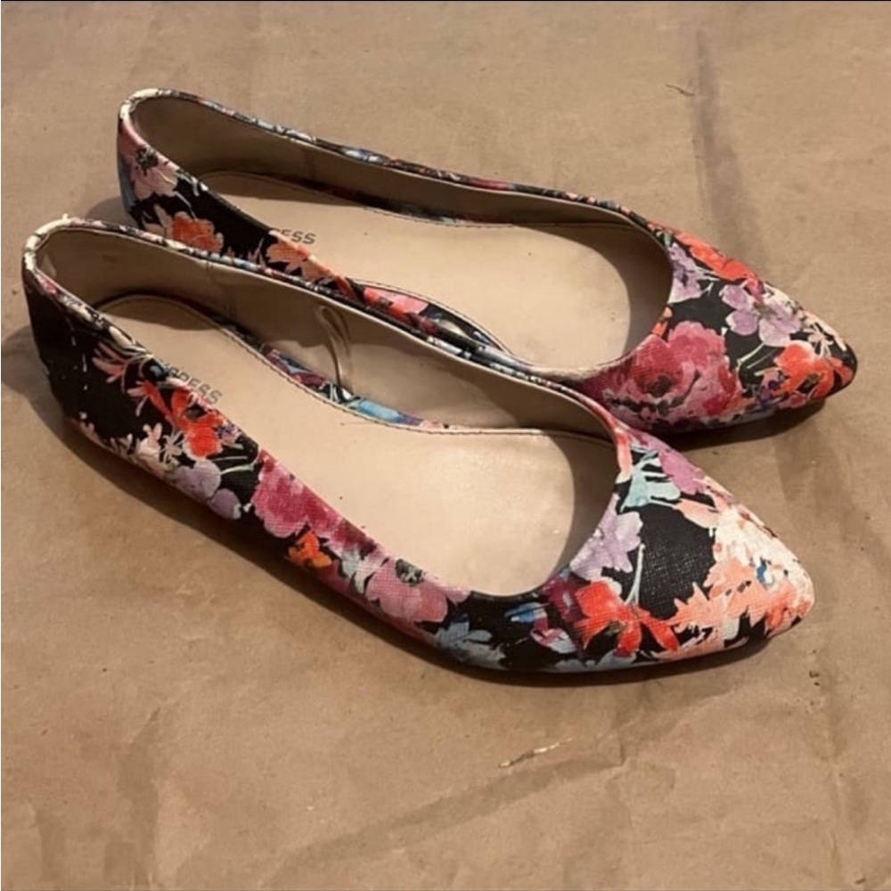 Express Floral Ballet Flats Size 7